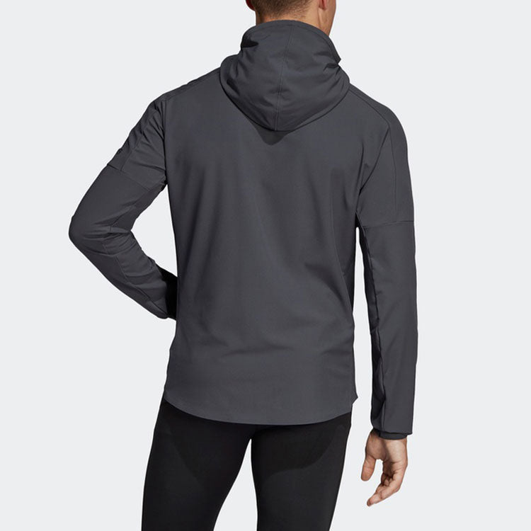 adidas Running Training Windproof Woven Hooded Jacket Gray CY5483