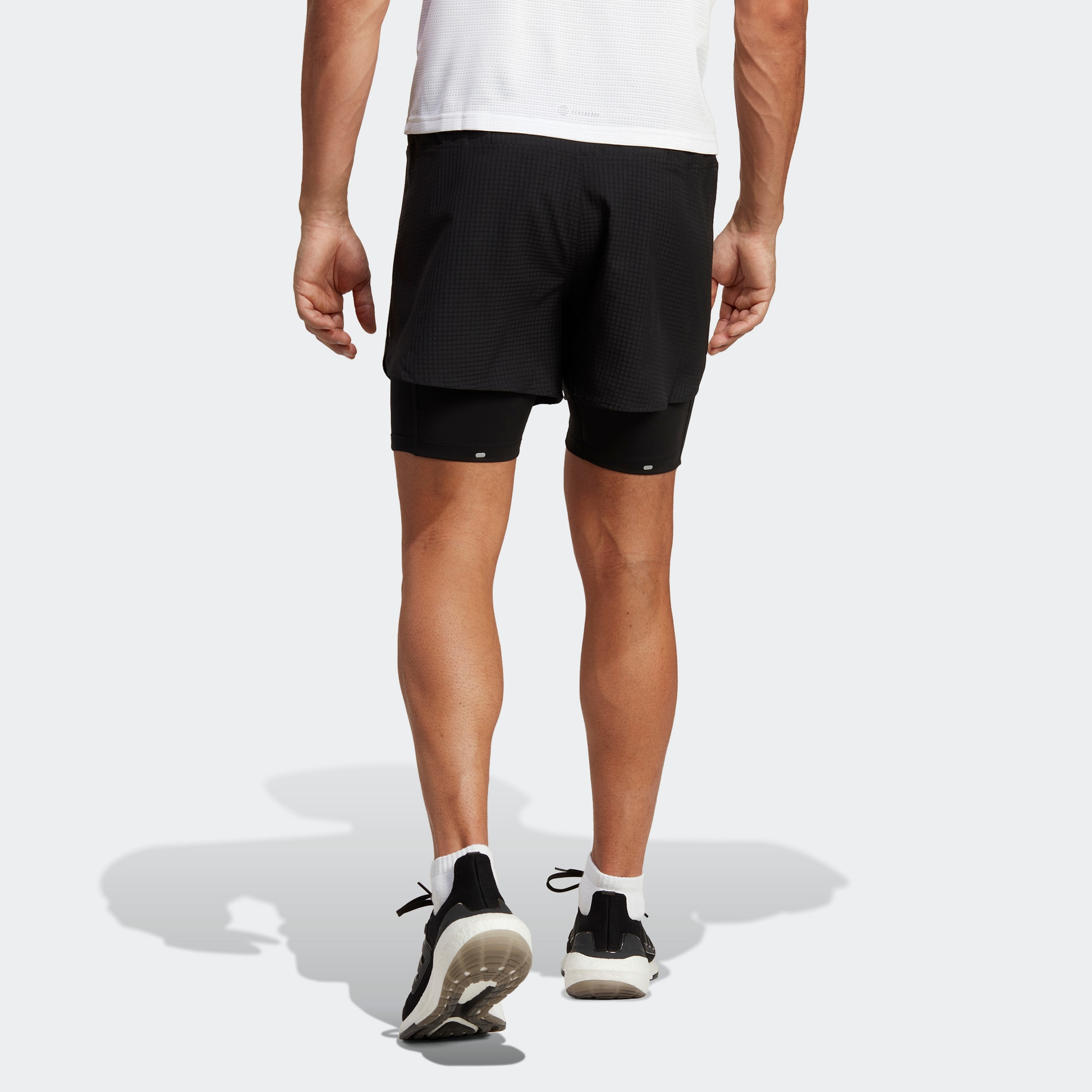 adidas Designed 4 Running 2-in-1 Shorts 'Black White' HN8023