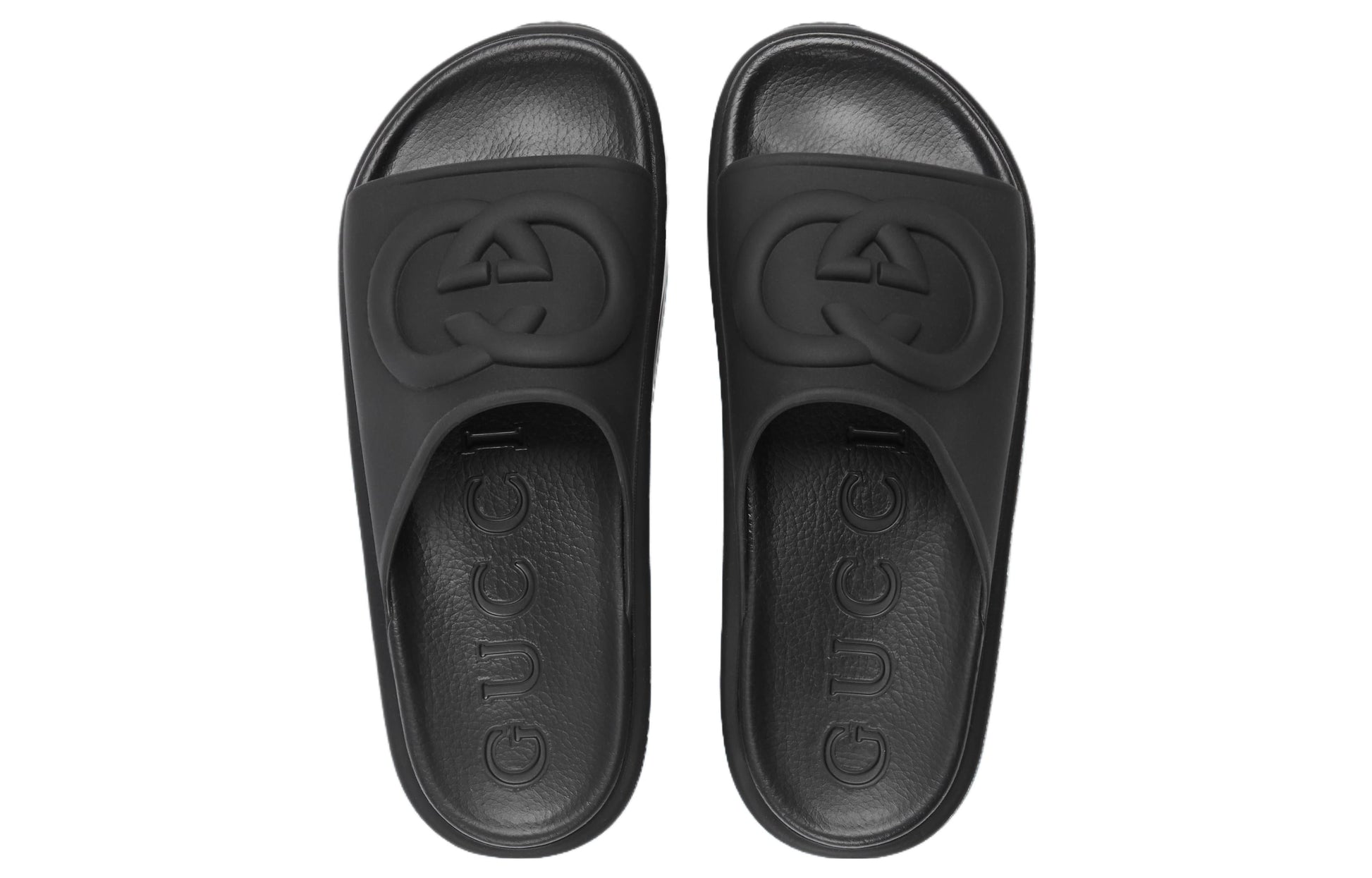 (WMNS) Gucci Interlocking G Slides 'Black' 692845-JF000-1000