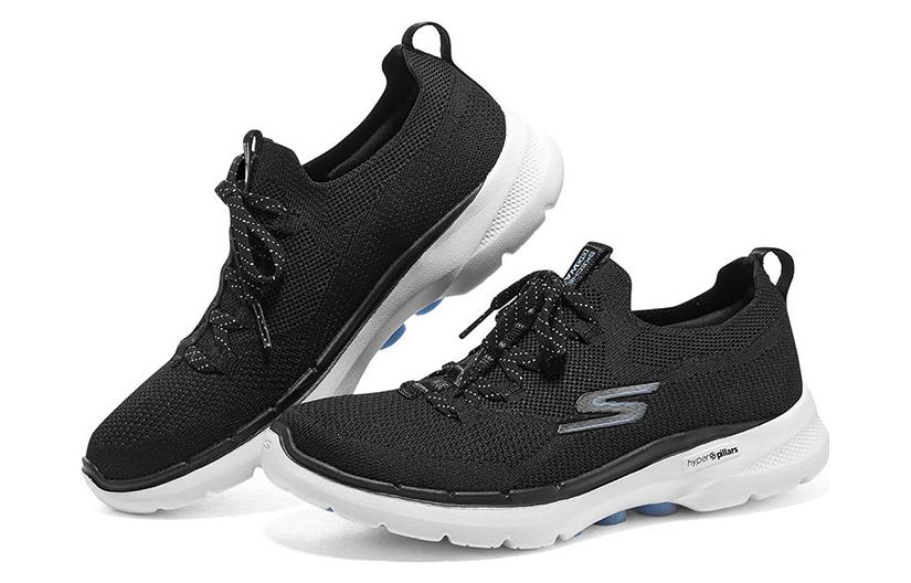 (WMNS) Skechers Go Walk 6 'Black Light Blue' 124620-BKLB