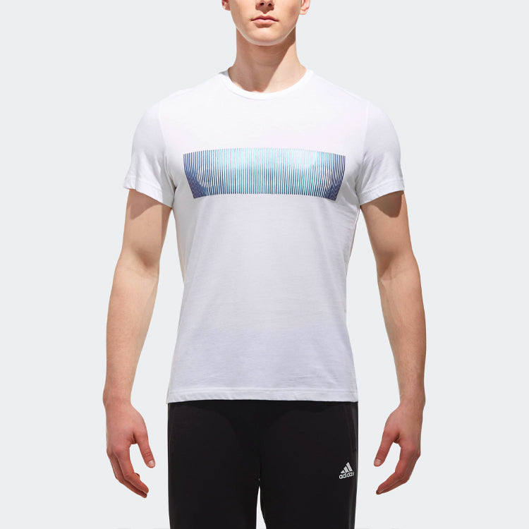 adidas Logo Round Neck Short Sleeve White CX4989