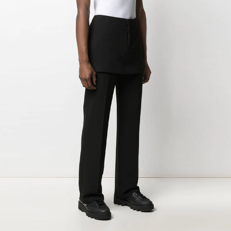 Off-White SS21 Mini Eve Solid Color Casual Pants Loose Fit Black OMCA183S21FAB0011000