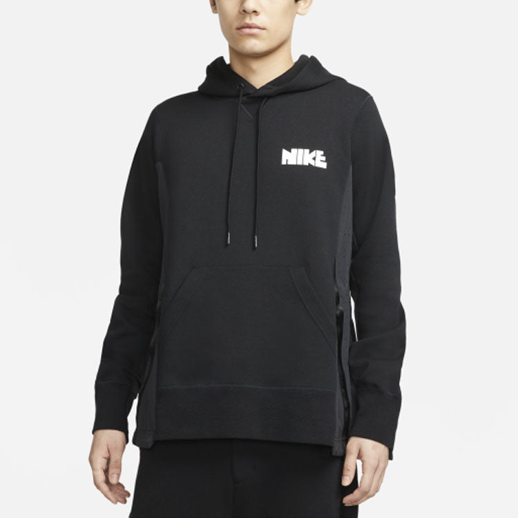 Nike x sacai Logo Printing Splicing Contrasting Hoodie 'Black' CV5727-010