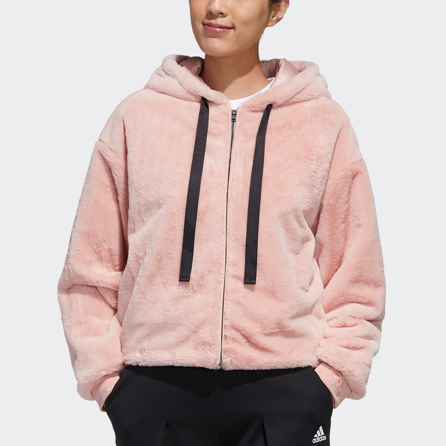 (WMNS) adidas Style Fur Hooded Jacket Pink GM1469