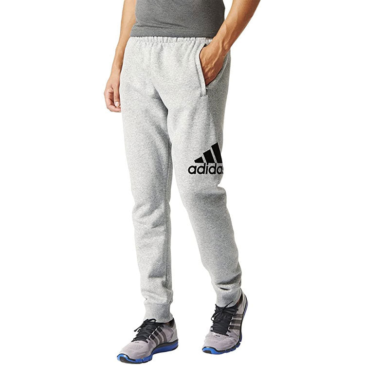 Men's adidas Training Sports Knit Long Pants/Trousers Medium Hemp Grey AB6528