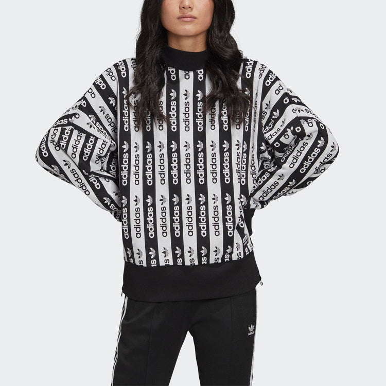 (WMNS) adidas originals Aop Sweater Black/White FU1728