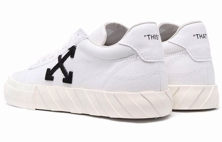 (WMNS) Off-White Vulc Eco Canvas Low Sneaker 'White Black' OWIA178F21FAB0020110