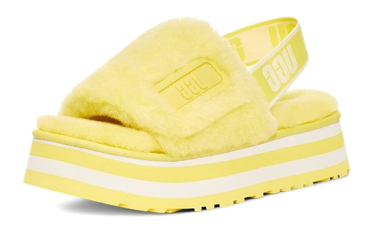 (WMNS) UGG Disco Slide Thick Sole Yellow Slippers 1112258-MRT