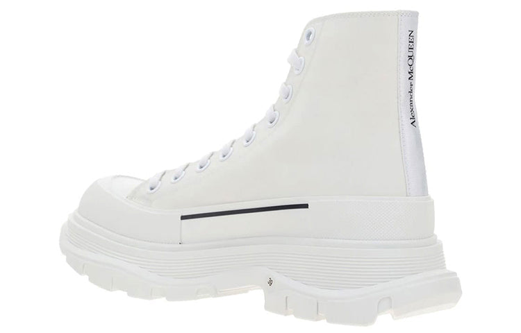 Alexander McQueen Tread Slick Logo Printed Sneakers 'White Black' 682420W4RQ29356