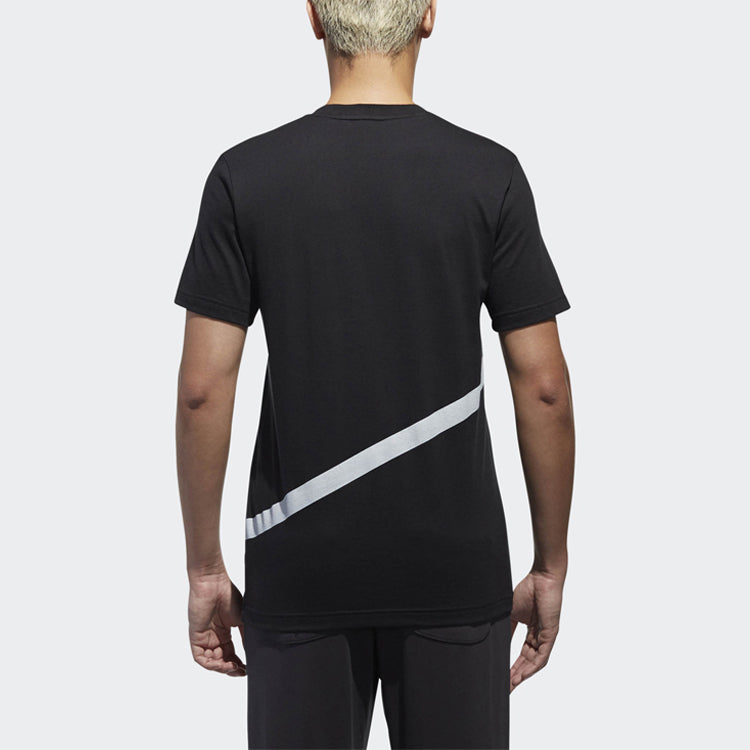 adidas originals mesh Logo Printing Sports Round Neck Short Sleeve Black CW5173