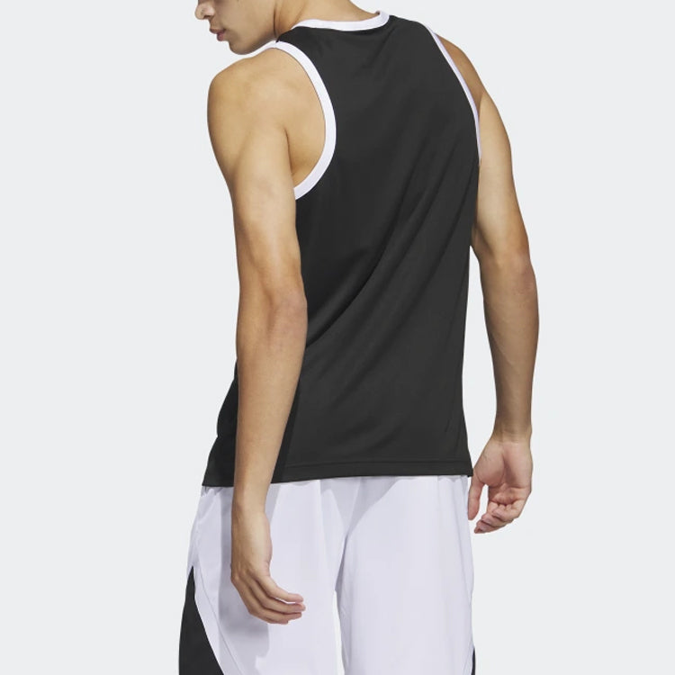 adidas Legends Basketball 3-Stripes Tank Top 'Black' IC2457