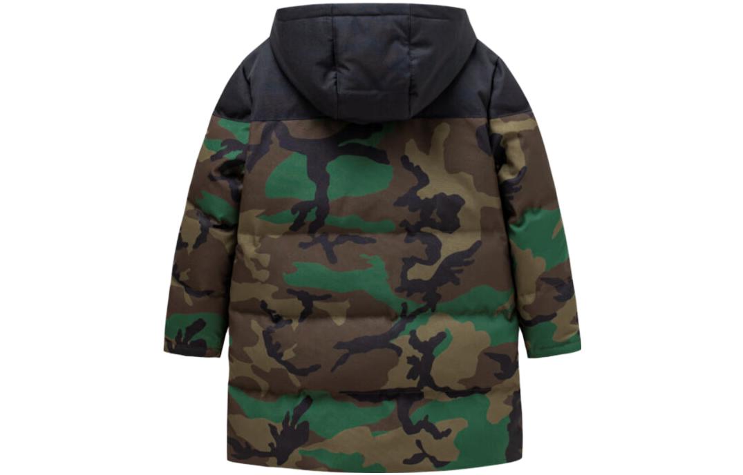 (GS) Air Jordan Fleece Long Down Jackets 'Camo Black' JD2142003GS-001