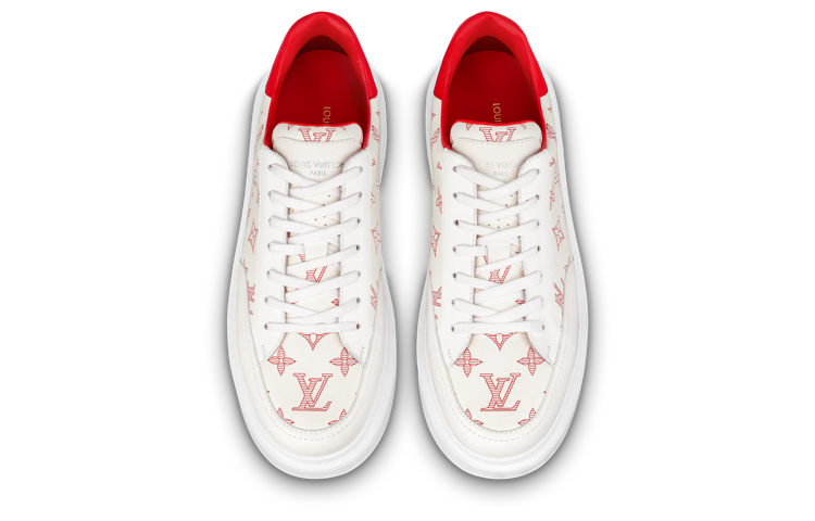 LOUIS VUITTON Beverly Hills Sneakers 'White Red Monogram' 1ABMCP