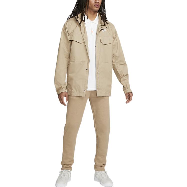 Nike Solid Color Big Pocket High Collar Zipper Long Sleeves Jacket Men's  CZ9922-247