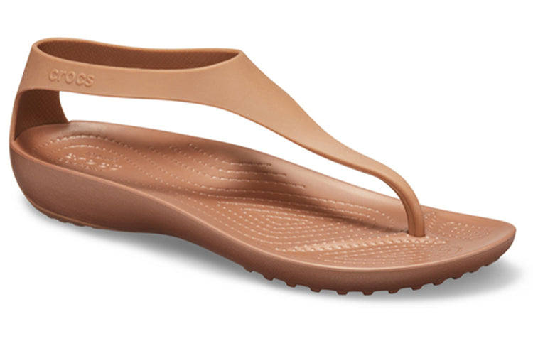 (WMNS) Crocs Serena Flip 'Brown' 205468-860