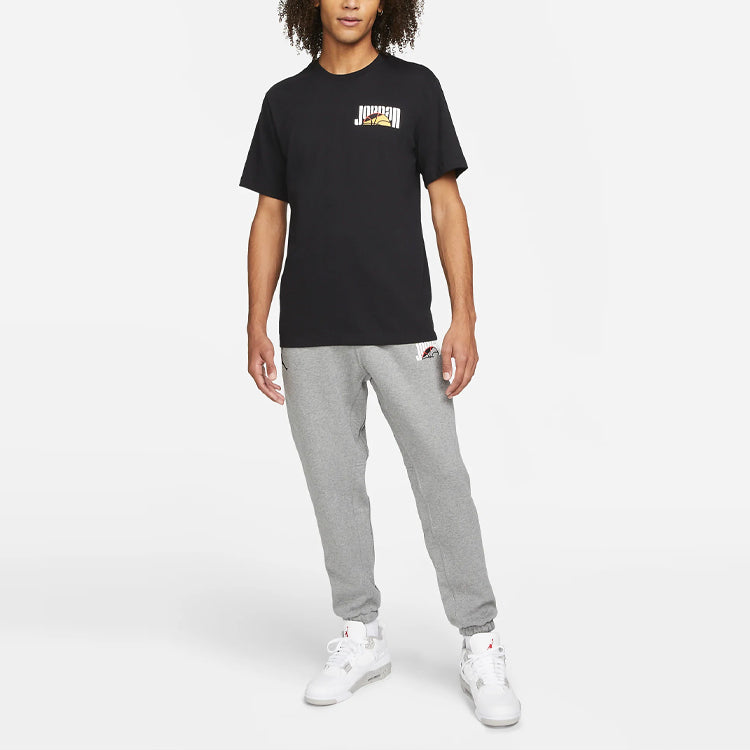 Men's Air Jordan Sport Dna Funny Logo Printing Stay Warm Fleece Bundle Feet Sports Pants/Trousers/Joggers Gray DC9635-091