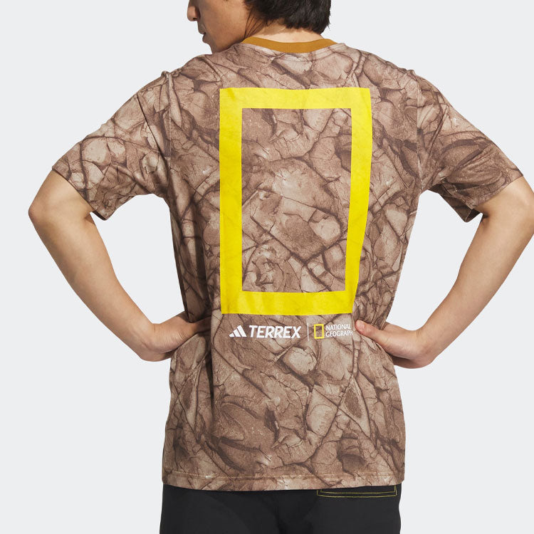 adidas National Geographic Graphic Tencel Short Sleeve Tee 'Brown' IC4941