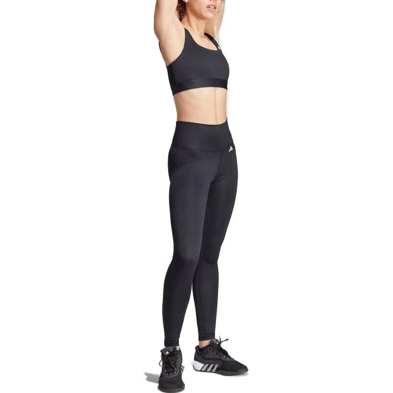 (WMNS) adidas Training Light-Support Ribbed Bra 'Black' HZ9024