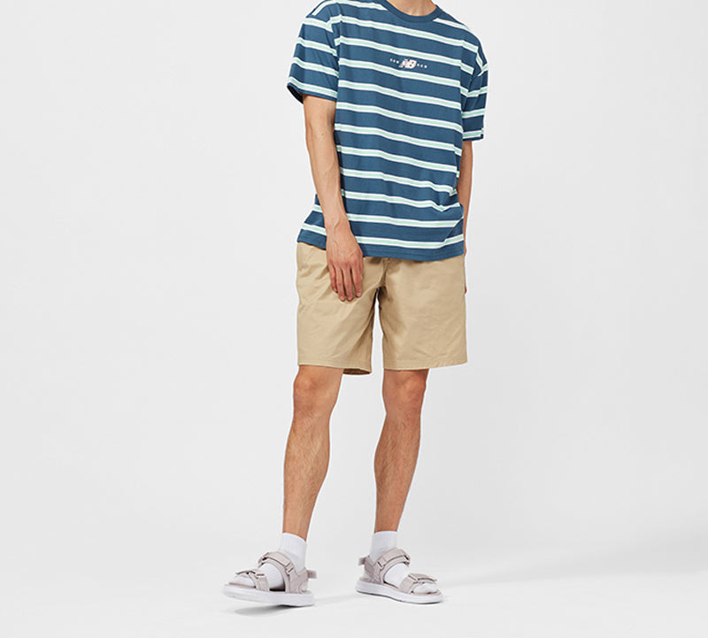 New Balance SS20 Stripe Loose Short Sleeve Blue Green AMT01514-SNB