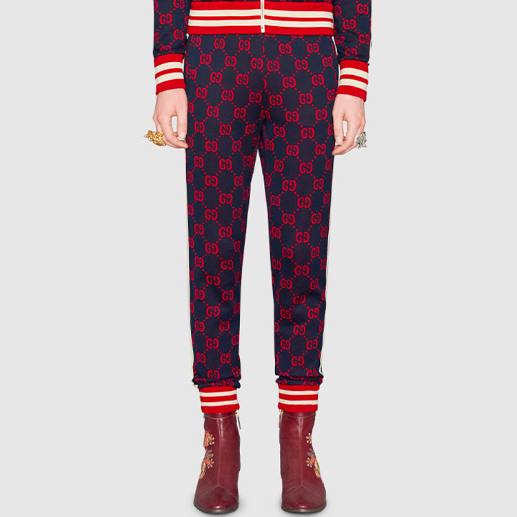 Gucci GG Jacquard Jogging Pant 'Red Blue' 496920-X9L13-4330
