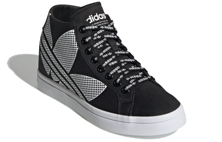 (WMNS) adidas originals Courtvantage Heel Logo 'Black White' FU6819