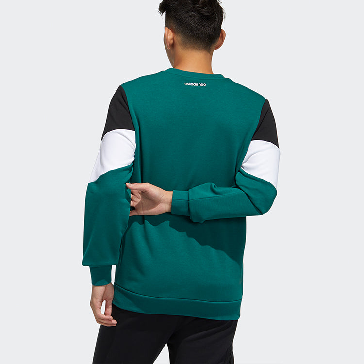 adidas neo M Brlv Sweat Sports Round Neck Pullover Long Sleeves Forest Green GU0842