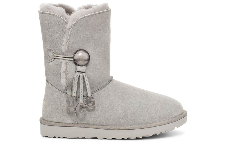 (WMNS) UGG Bailey Button UGG Charm Metallic Alphabet Version Fleece Lined 'Light Grey' 1114970-SEL