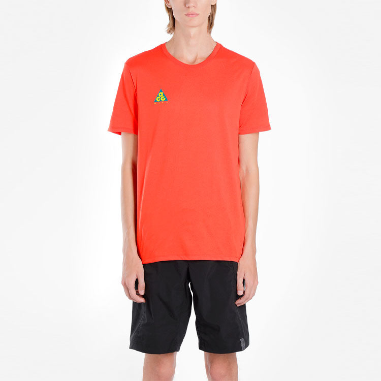 Men's Nike ACG Back Printing Short Sleeve Red T-Shirt AQ3951-634