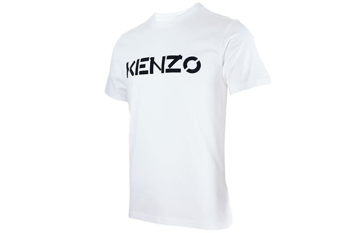 Men's KENZO SS21 Classic Logo Printing Short Sleeve White T-Shirt 5TS0004SJ-01B