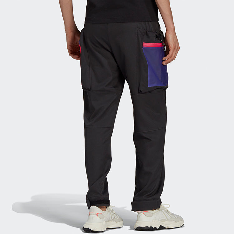 adidas originals G Outd Cargo P Contrasting Colors Pocket Loose Cargo Sweatpants Black H09349