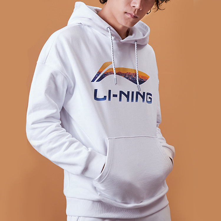 Li-Ning New York Fashion Week Classic logo Printing Couple Style Hoodie 'White' AWDP837-1
