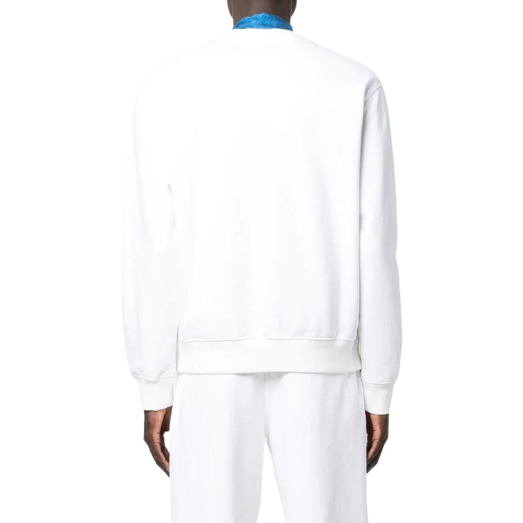 Men's Off-White SS22 Solid Color Round Neck Long Sleeves Version White OMBA057C99FLE0100110