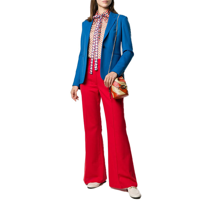(WMNS) Gucci Long Sleeve Shirt With Spliced Contrast Detail Cuffs For Orange 602041-ZADF5-9098