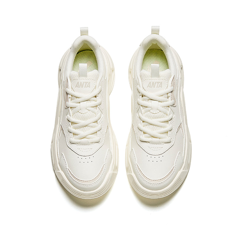(WMNS) ANTA Platform Leather 'Ivory White Beige' 922328816-5