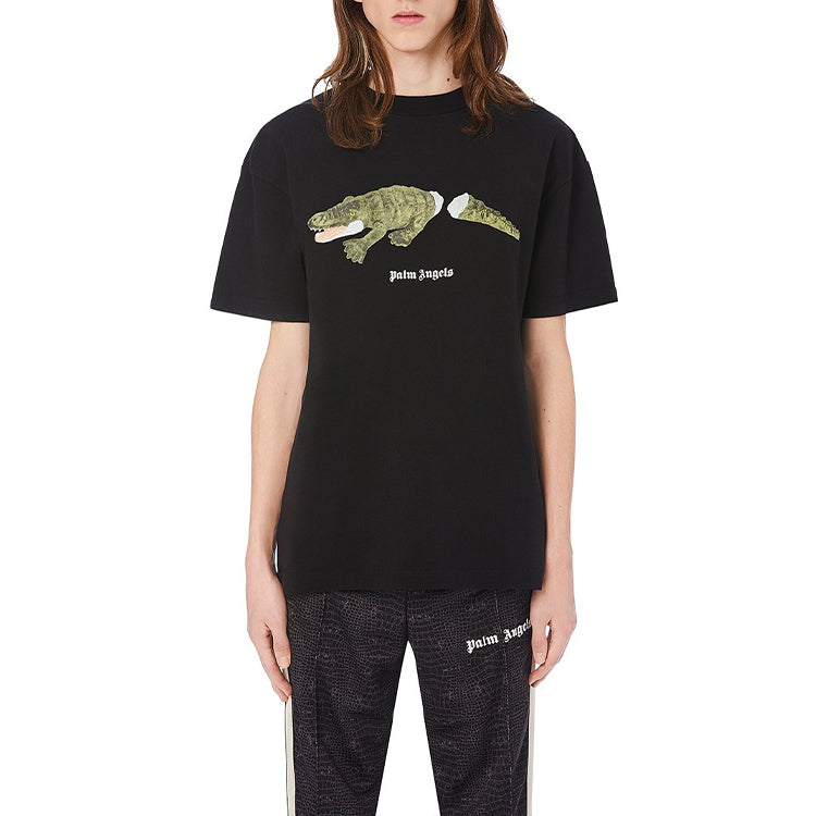 Palm Angels Printing Round Neck T-shirt 'Black' PMAA001E20JER0131055