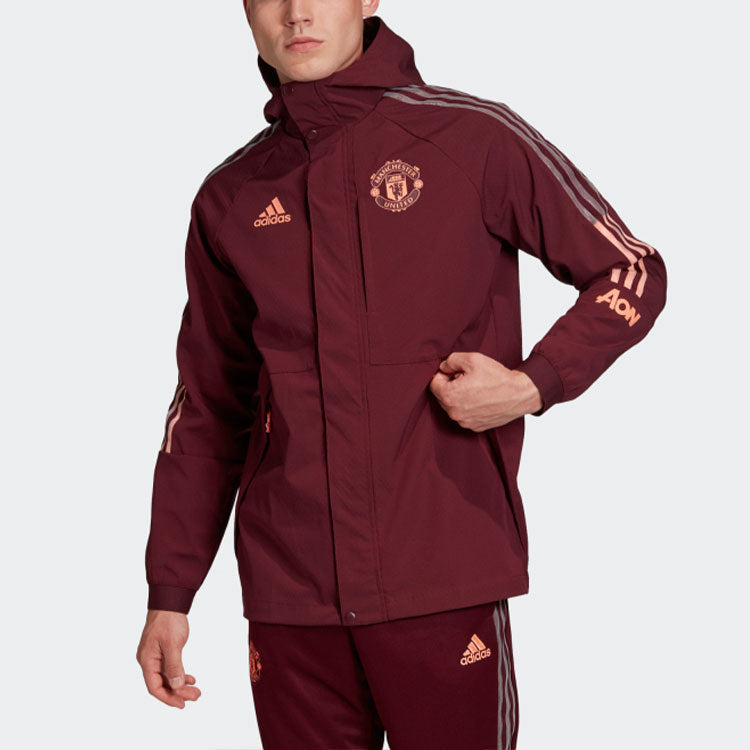 adidas MUFC Travel JKT Manchester United Soccer/Football Sports Hooded Jacket Purple FR3862