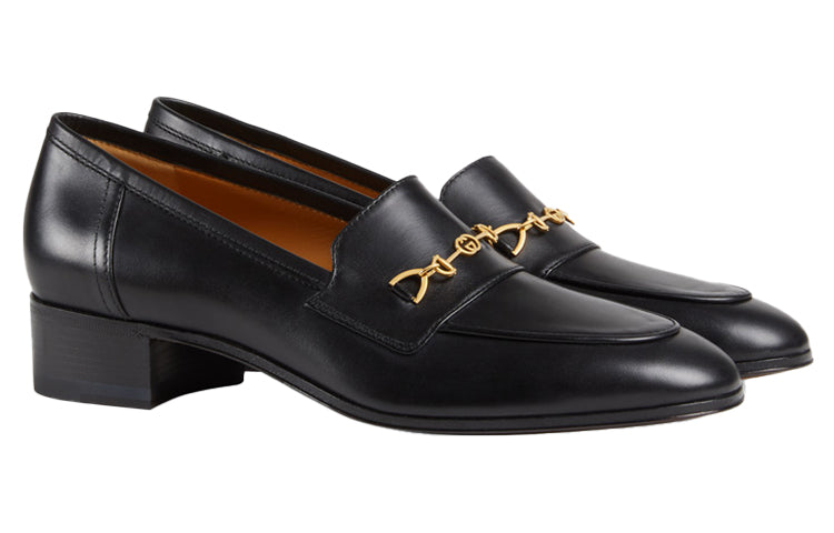 (WMNS) Gucci Interlocking G Horsebit Loafer 'Black Leather' 658268-1W600-1000