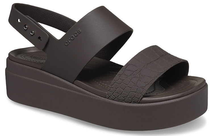 (WMNS) Crocs Brooklyn Croco Low Espresso Sandal 'Brown' 208585-206