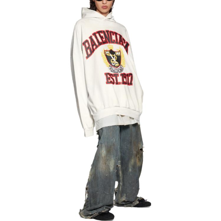 Balenciaga DIY College Hoodie 'White' 744463TOVK29012