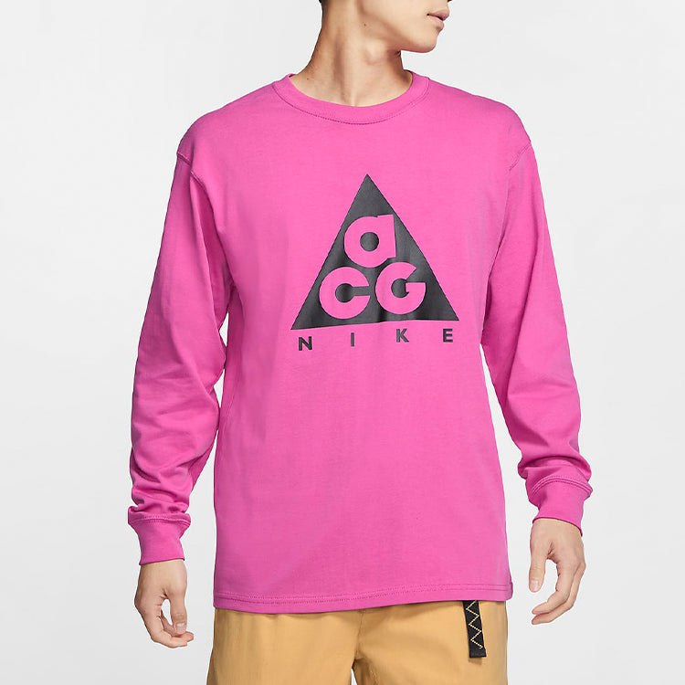 Nike As M Nrg ACG Ls Tee Black Logo Round Neck Long Sleeves Purple Red Purplered BQ7203-623