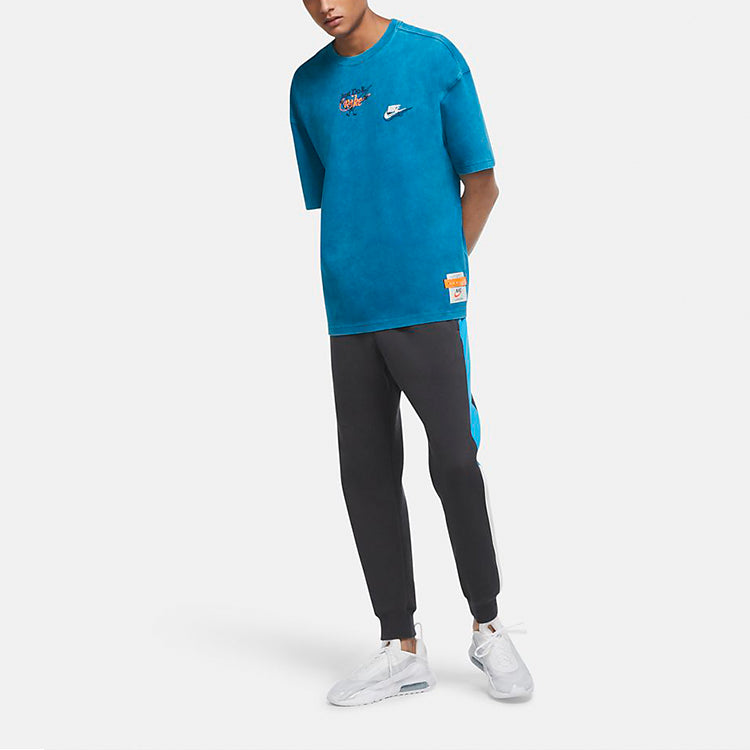 Nike Sportswear Logo Round Neck Short Sleeve Blue DC2729-301