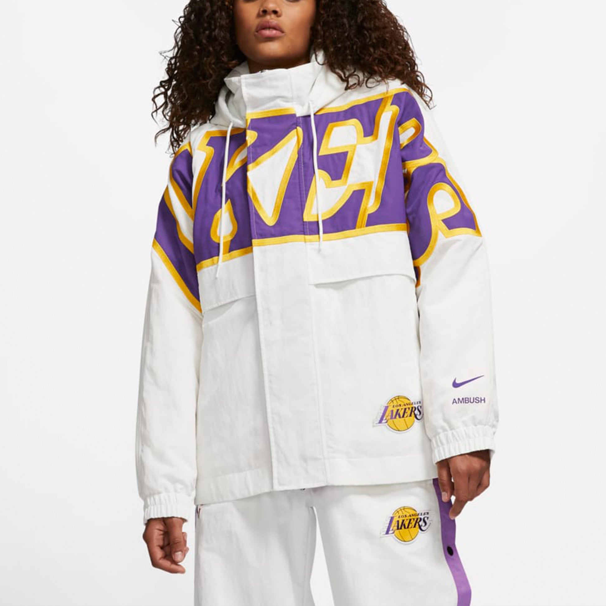 (WMNS) Nike x AMBUSH NBA Collection Jacket 'Lakers - White' DB9564-121