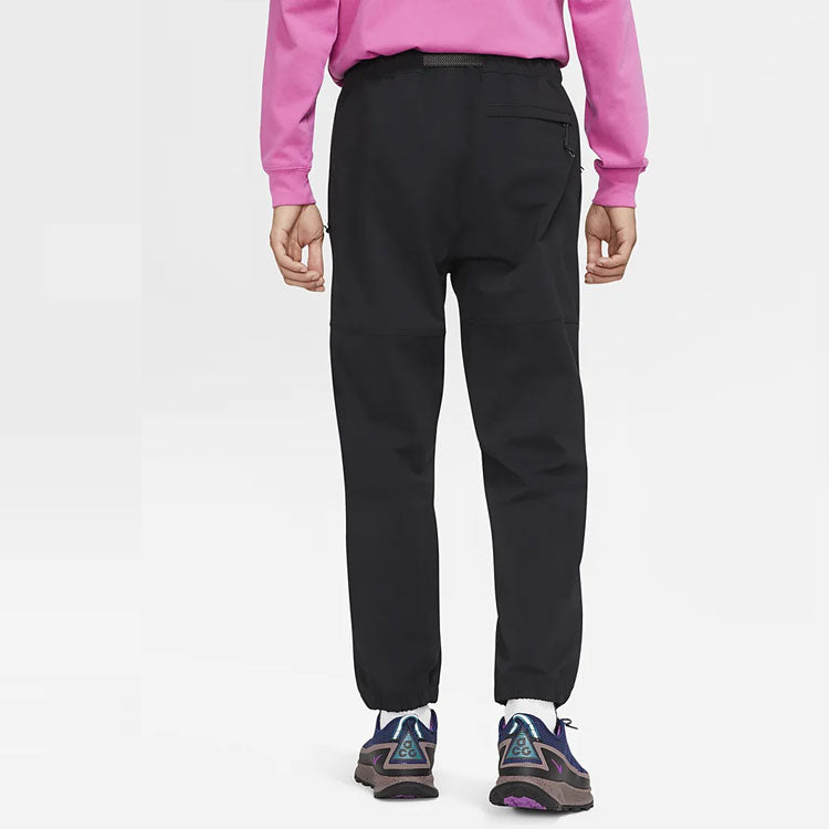 Men's Nike ACG Solid Color Splicing Belt Waterproof Breathable Athleisure Casual Sports Pants Autumn Black CV0661-010