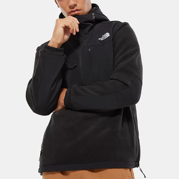 Men's THE NORTH FACE Denali Anorak hooded Half Zipper Jacket Black 3XAV-JK3