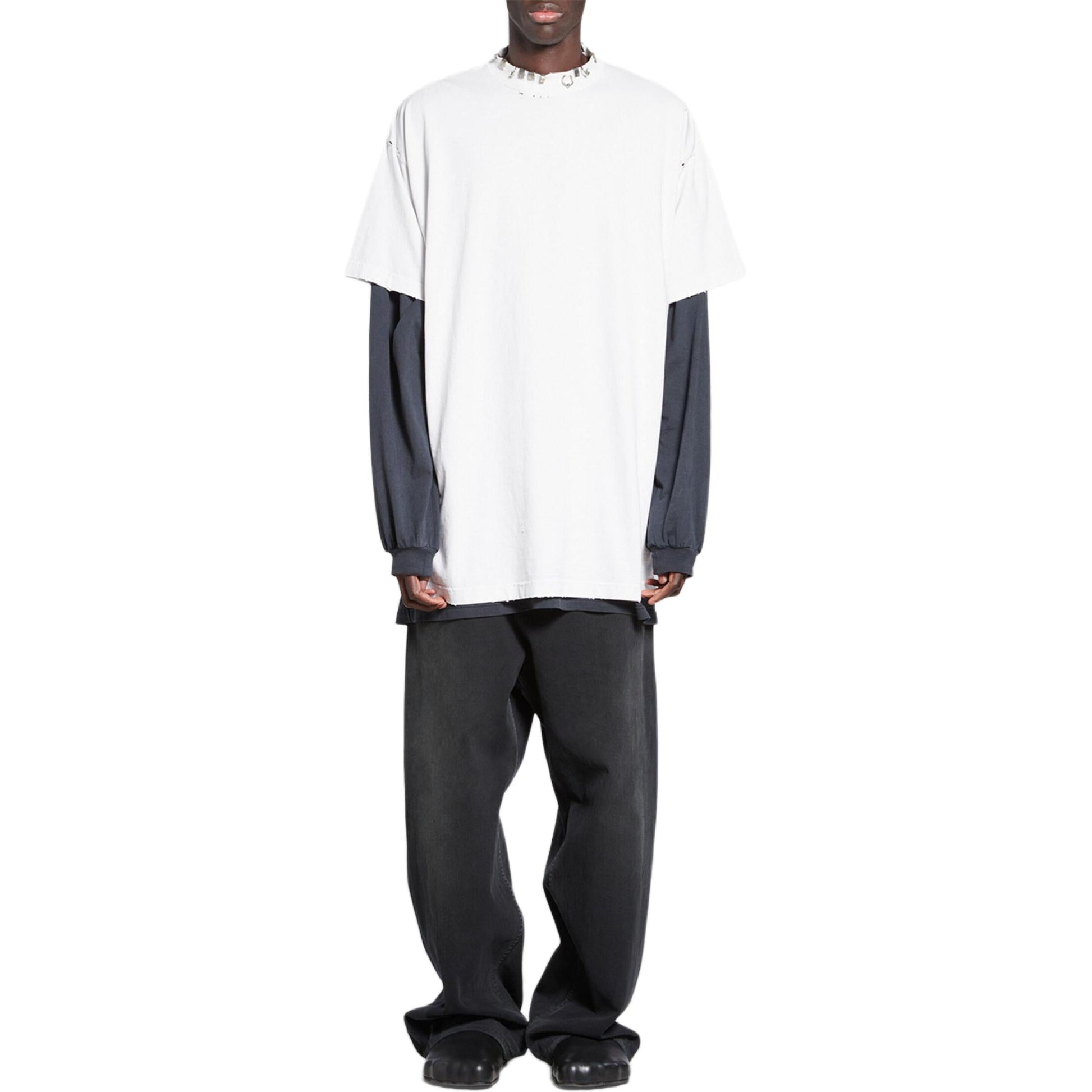 (WMNS) Balenciaga Pierced T-shirt Oversized 'White' 761460TPVD49000