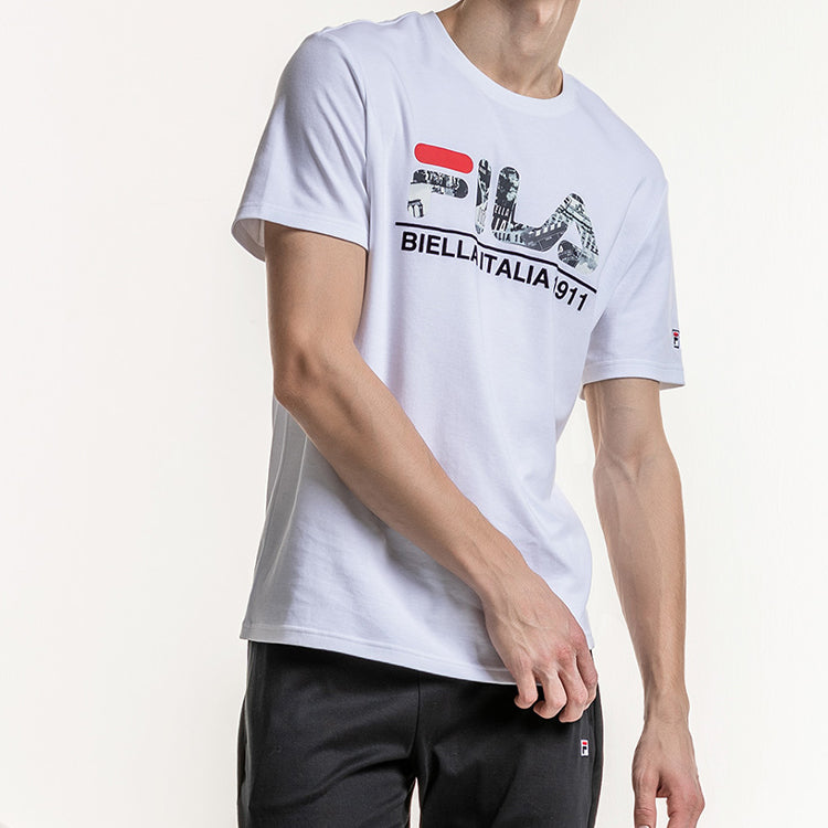 Men's FILA Slim Fit Sports Short Sleeve White T-Shirt F11M918106F-WT