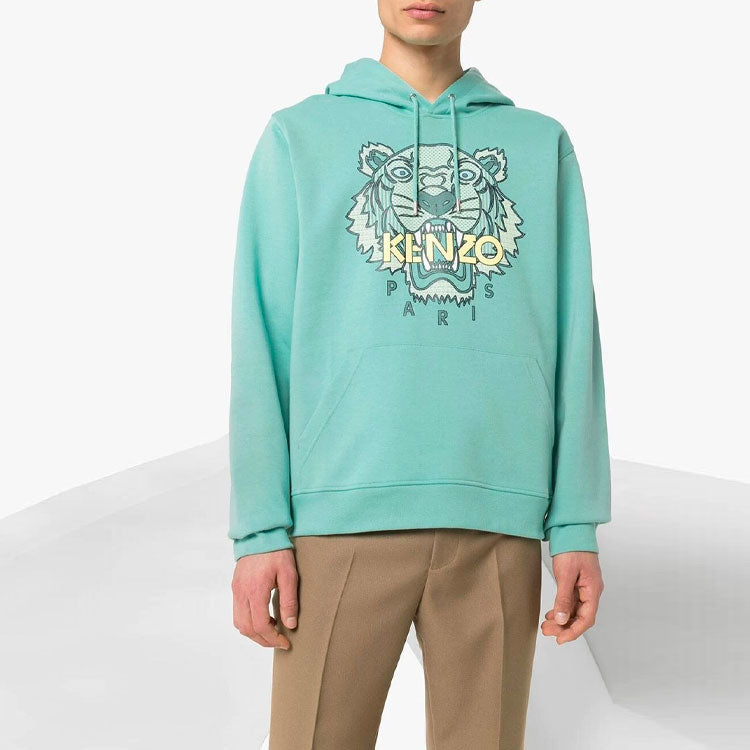 Men's KENZO Logo Alphabet Tiger Head Pattern Printing Light Green FA55SW1664XO-60
