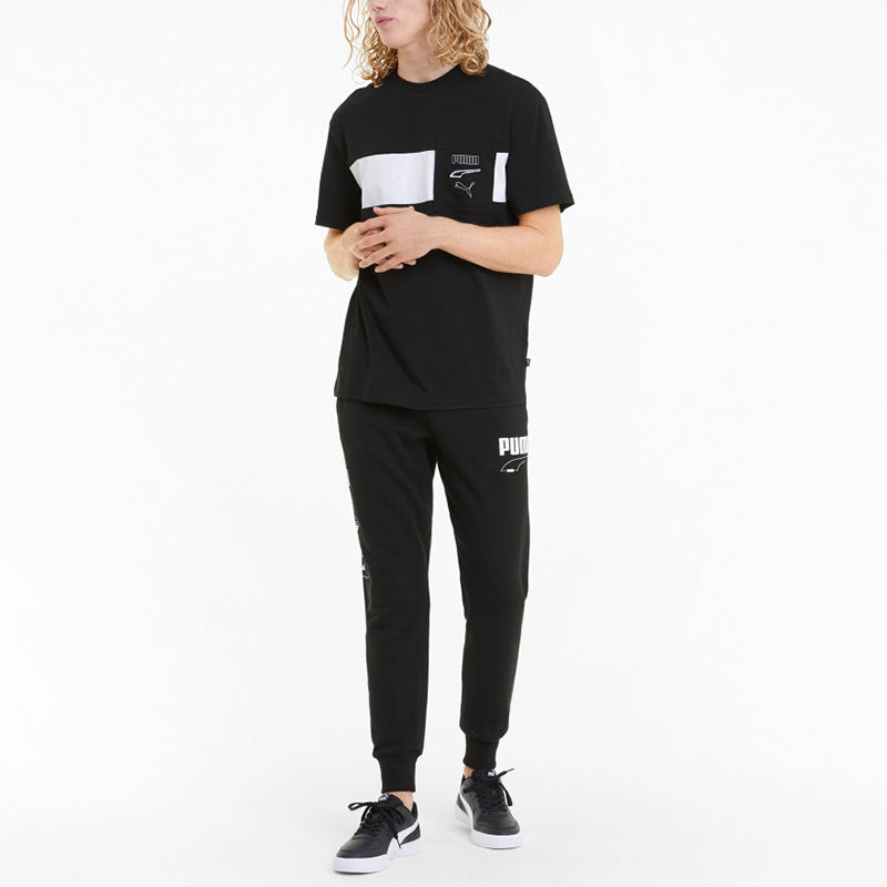 PUMA Rebel Sweatpants 'Black White' 588877-01