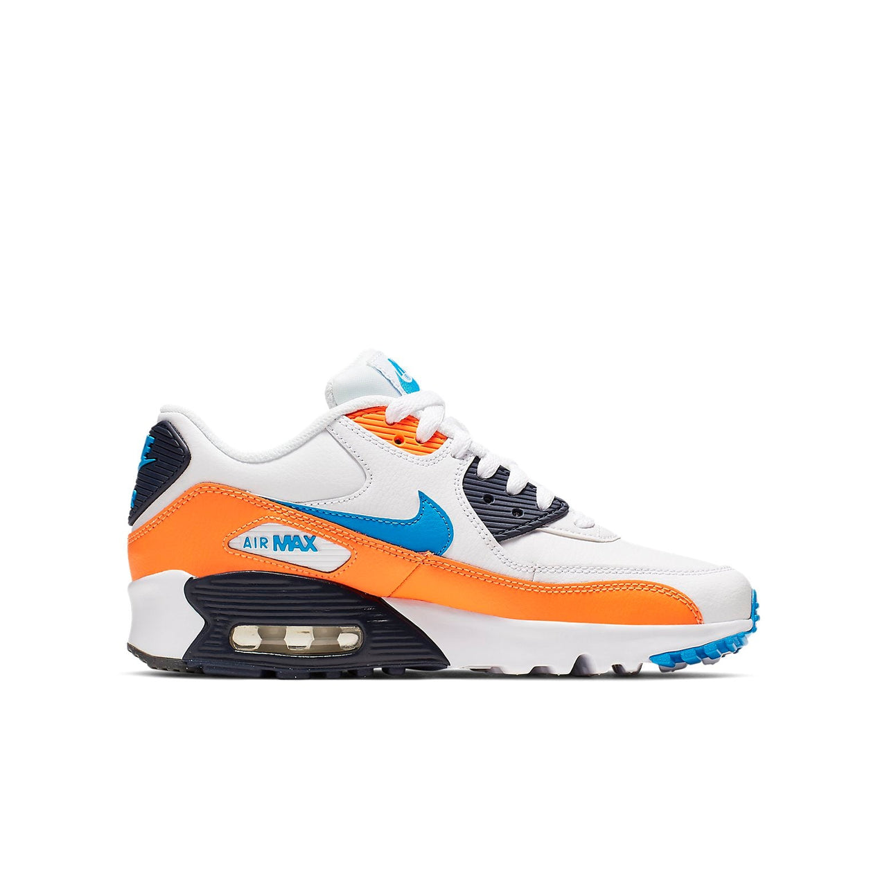 (GS) Nike Air Max 90 Leather 'White Total Orange' 833412-116