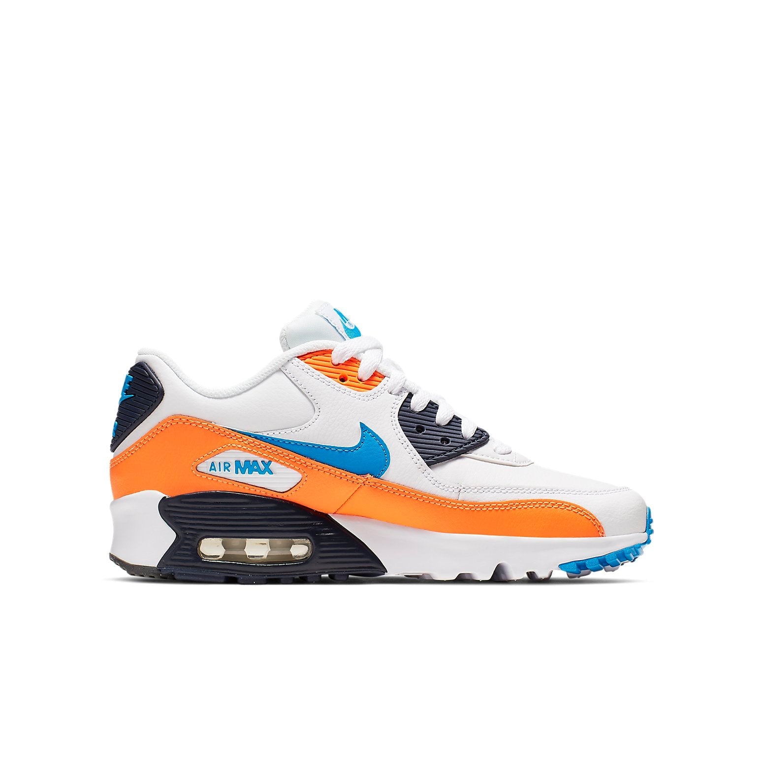 (GS) Nike Air Max 90 Leather 'White Total Orange' 833412-116